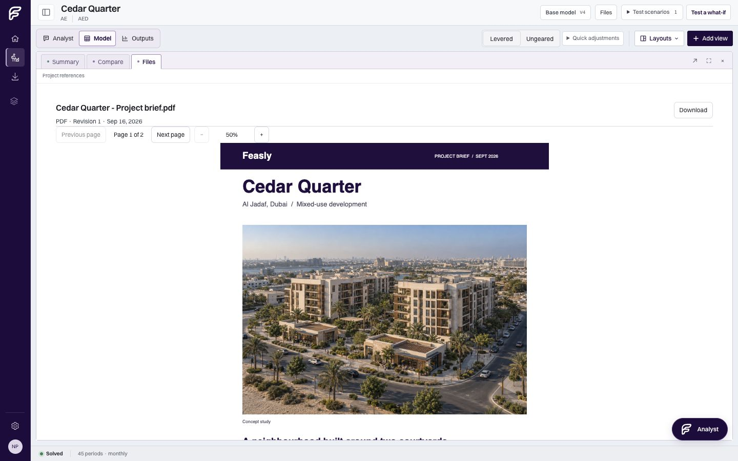 Project files in Cedar Quarter